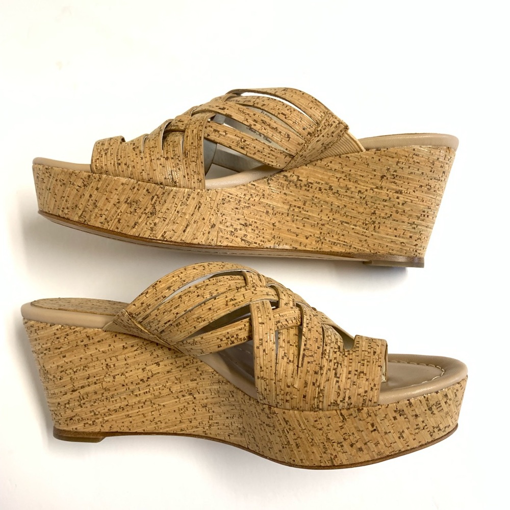 Donald J. Pliner Tan Wedge Sandals